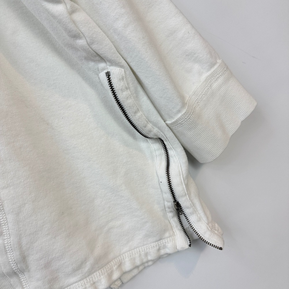 Free People On the Rise Pullover Women Small? White Oversized V-Neck Side Zip - Picture 8 of 12